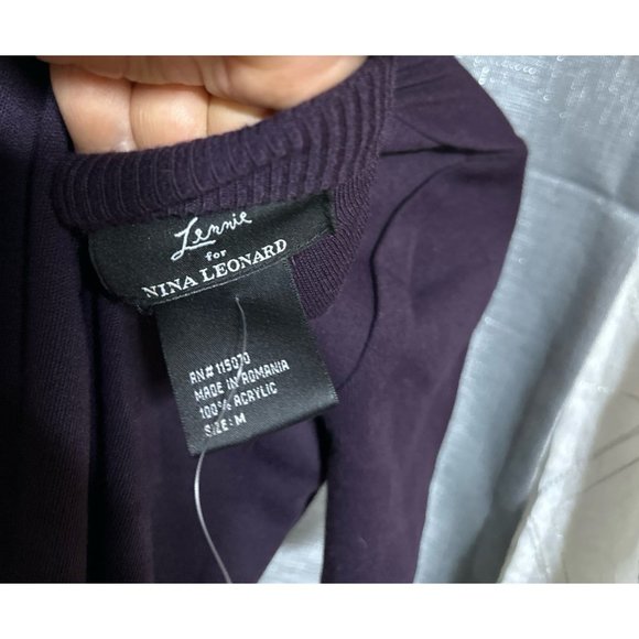 Dress purple maxi long sweater dress mock turtleneck - Picture 6 of 6